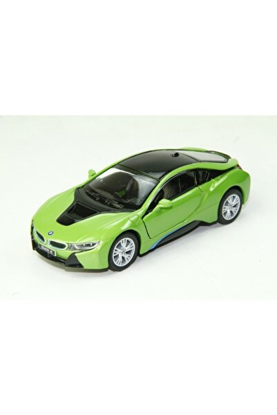 Kinsmart Bmw I8 Çek Bırak Model Metal Araba 1:32 Ölçek Yeşil Renk