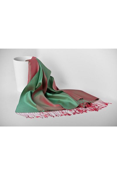 ARMANDA 100% Silk Shawl - Red-mint