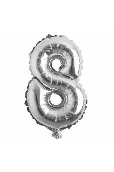 ikm balon Party Port Silver 8 Number Foil Balloon 100 Cm 40 Inch