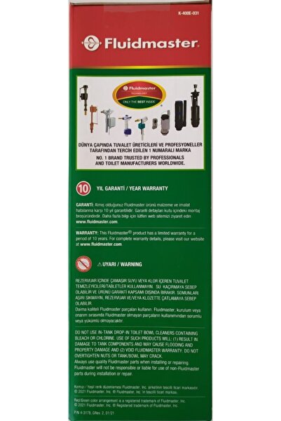 Fluidmaster Rezervuar Iç Takım Kıt 400 & 550 K-400e-031