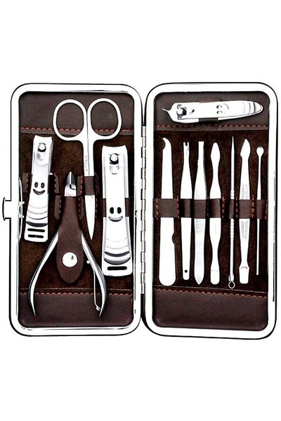 İndiriminVar 10 Piece Nail Care Manicure Pedicure Set - Nail Clipper with Bag