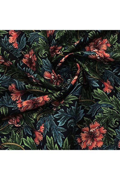 SUZANİ William Morris Çiçek Desenli Dijital Baskılı Kumaş