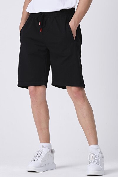 Giymoda Ανδρικό αυθεντικό σορτς Bermuda Regular Fit μαύρο