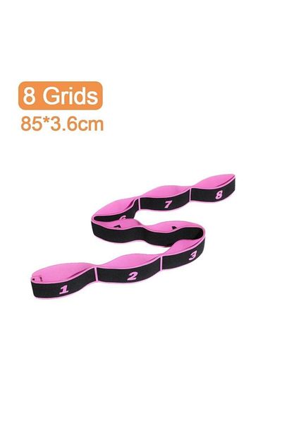 TechnoSmart Pink Resistance Band with 8 Different Levels Sports Exercise Aerobics Pilates Squat Tire Fitness Yoga