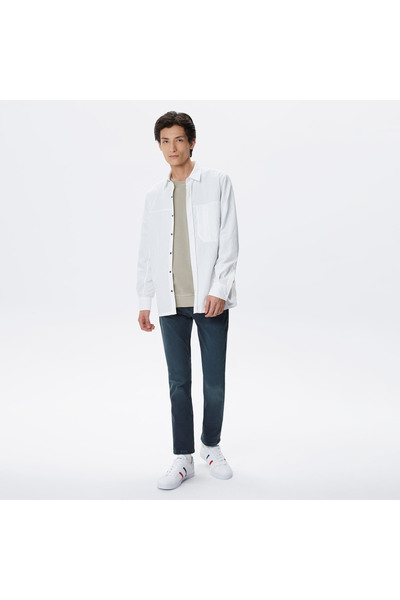 Lacoste Erkek Relaxed Fit Baskılı Ekru Gömlek