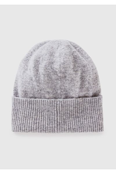 United Colors of Benetton Women's Gray Melange 100% Merino Beret
