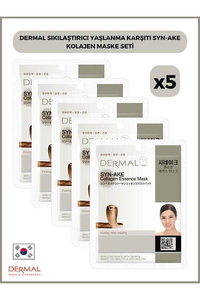 Dermal Syn-Ake Collagen Mask - 23 Gr 5 Pieces, Firming and Anti-Aging
