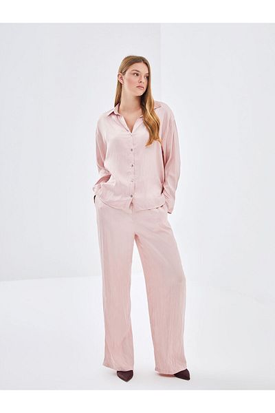 LC Waikiki Satin Women's Trousers with Elastic Waist
