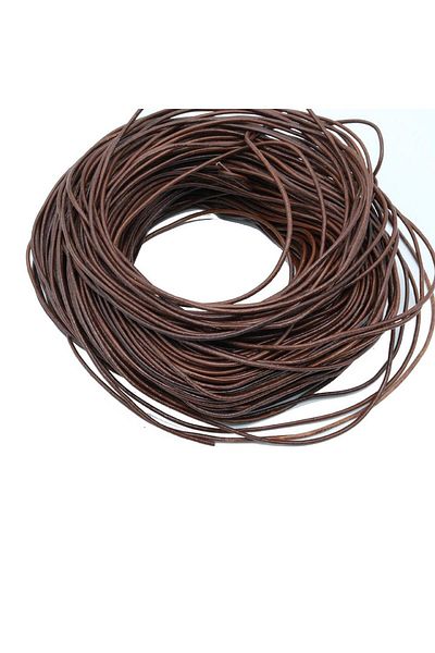 Mg Aksesuar Genuine Sırım Leather Rope Dark Tan 2 mm 5 Meters