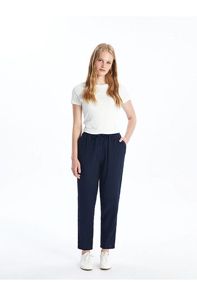 LC Waikiki Comfortable Molded Women's Trousers with Elastic Waist