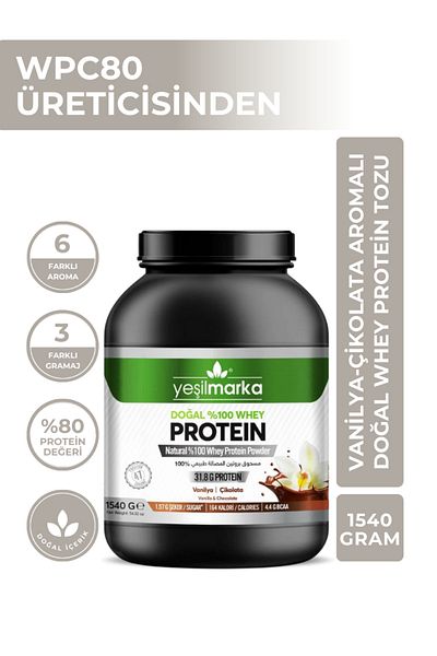 yeşilmarka 1540 gr Natural Whey Protein - Chocolate and Vanilla Powder
