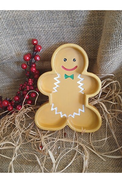 RENKLİMASALTASARIMLAR Christmas Themed Cookie Man Decorative Plate