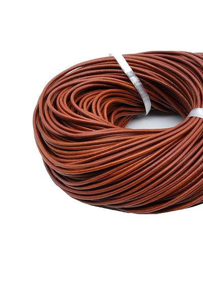Mg Aksesuar Genuine Sırım Leather Rope Tan 3 mm 5 Meters