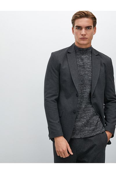 Koton Blazer Jacket Double Pocket Detailed Buttoned