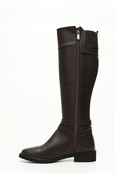 GÖNDERİ(R) Dámské/dívčí hnědé starožitné boty s gumovou podrážkou na zip