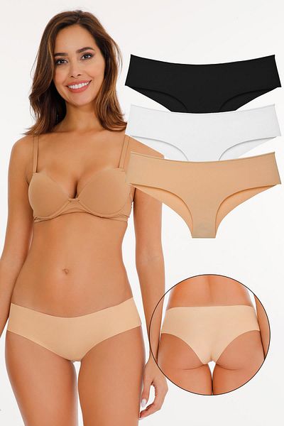 Sensu Γυναικεία κιλότα Brazilian Laser Cut - Σετ 3 συσκευασιών, Μικτό