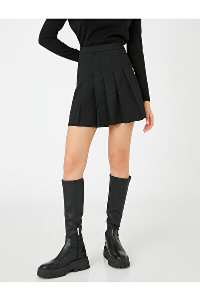 Koton Pileli Etek Yüksek Bel Fermuar Detaylı