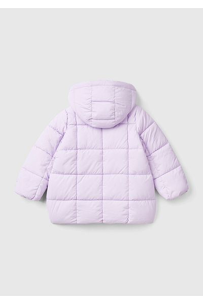 United Colors of Benetton Girl's Lilac Benetton Logo Pufa Coat