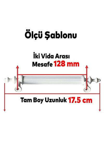Badem10 (PĂSĂT PLASTIC) Polavit 128 Mm Mobilier alb Sertar de bucătărie Capac dulap Mâner dulap Mâner