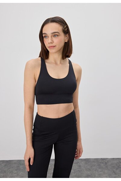 TUBİA Black Back Detailed Women's Sports Blouse