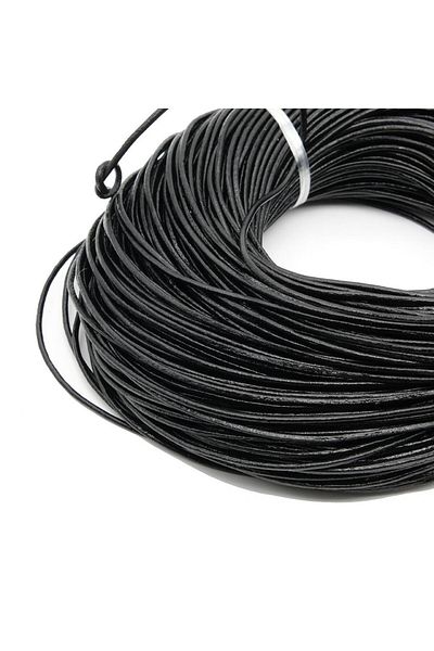 Mg Aksesuar Genuine Sırım Leather Rope Black 2 mm 5 Meters