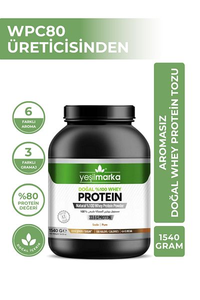 yeşilmarka Natural Whey Protein Powder Pure / Unflavored 1540 GR