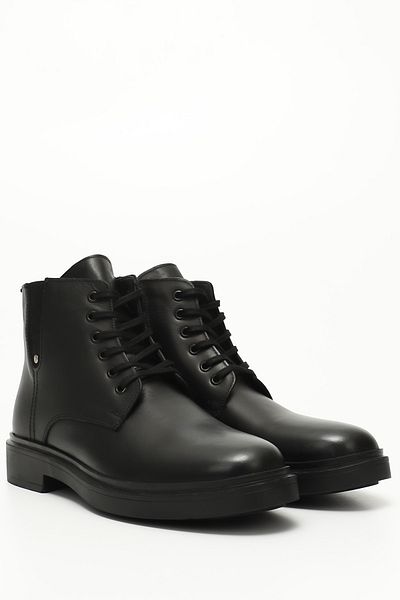 GÖNDERİ(R) BLACK Gön Genuine Leather Lace-Up Men's Boots 01917