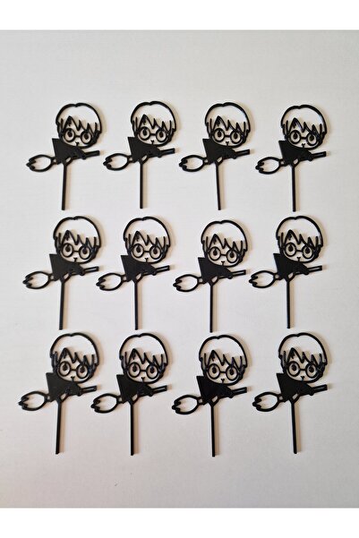 Butik Hobi Kafe 12 Adet Harry Potter Cup Cake- Pasta Süsü- Kürdanı (Sert Plas...