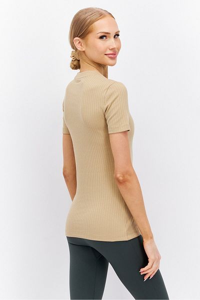 Puma Women Sportswear Fit Ribbed Short Sleeve Outdoor T-shirts, Sand Dune