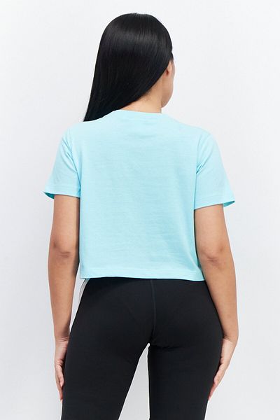 Champion Women Sportswear Fit Brand Logo Short Sleeves Crop Top, Turquoise