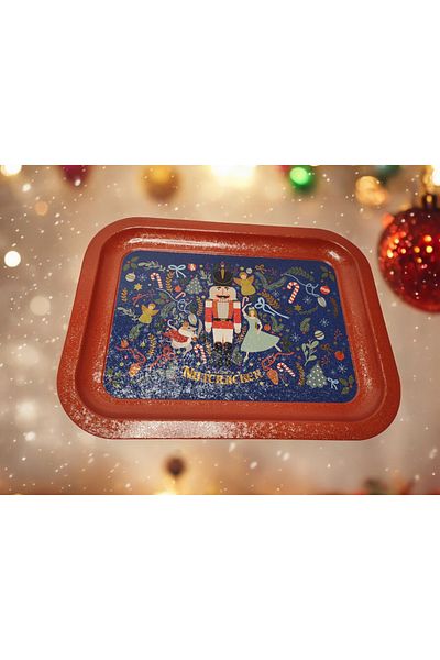 Maflen Christmas Lead Soldier Nutcracker Printed Metal Tray 23X30 cm