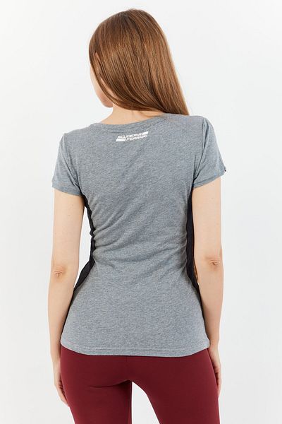 Puma x Ferrari Women Sportswear Fit Short Sleeve Brand Logo T Shirt, Grey Combo