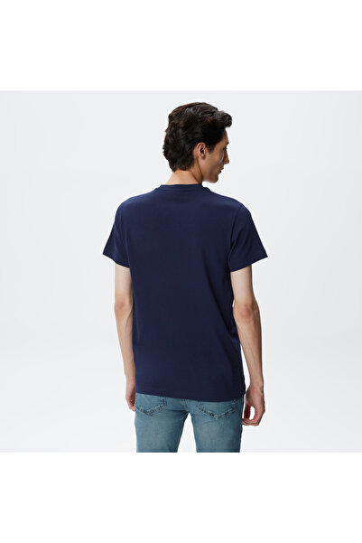Lacoste Erkek Regular Fit Bisiklet Yaka Baskılı Lacivert T-Shirt