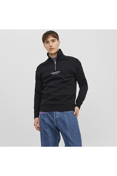 Jack & Jones Jorvesterbro Sweat Quarter Zip Hn Noos Sweat pentru bărbați 12241777   Negru