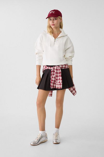 Stradivarius High-neck zip-up sweatshirt