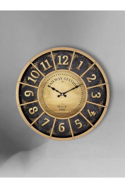 Galaxy Old Town Serisi Bölme Kadranlı Duvar Saati 50 Cm Gold Renk
