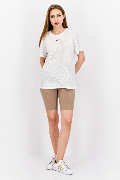 Reebok Women Sportswear Fit Short Sleeves Running T-Shirt, White