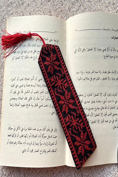 Zaytoon Palestinian Traditional Red Embroidered Bookmark 18*5 cm a 300022