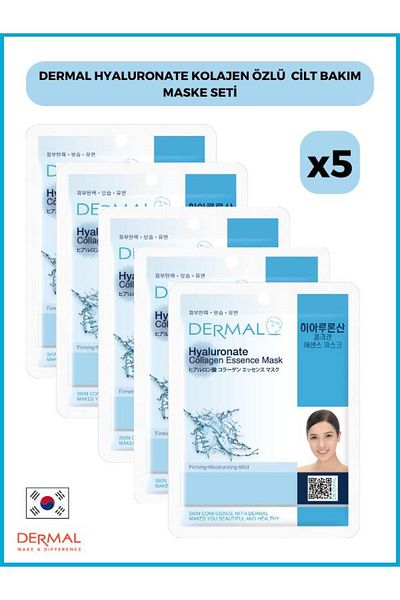Dermal 23 Gr 5 Pieces Hyaluronate Collagen Extract Skin Care Mask