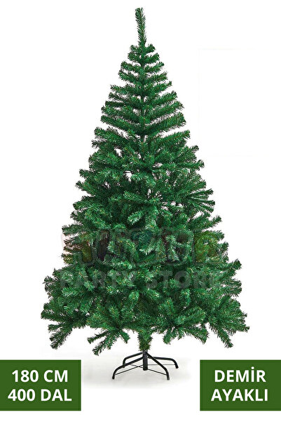 Huzur Party Store 180 Cm Lüks Yılbaşı Çam Ağacı 400 Dallı Noel Ağacı Metal Ay...