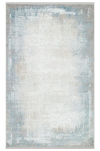 Eko Halı MODENA MDN 04 CREAM BLUE Şık ve Modern Sıkı Dokuma Hav Toz Vermez Ma...