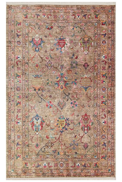 Eko Halı Antıque Atk 08 Beıge Kolay Kullanımlı Kaymaz Tabanlı Karabağ Ve Antik Desenlere Sahip Yıkan