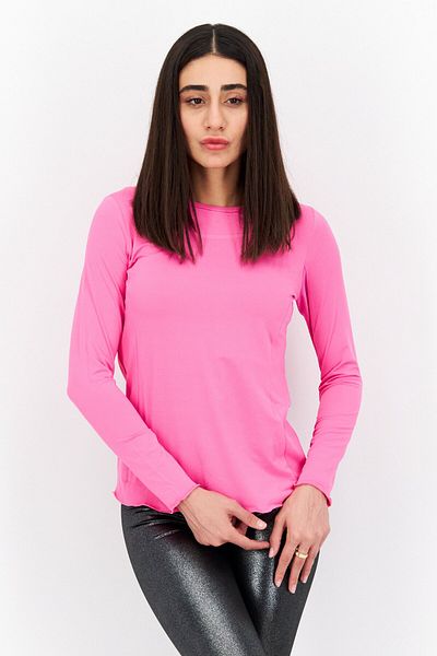 Gottex Women Sportswear Fit Long Sleeve Training Top, Pink