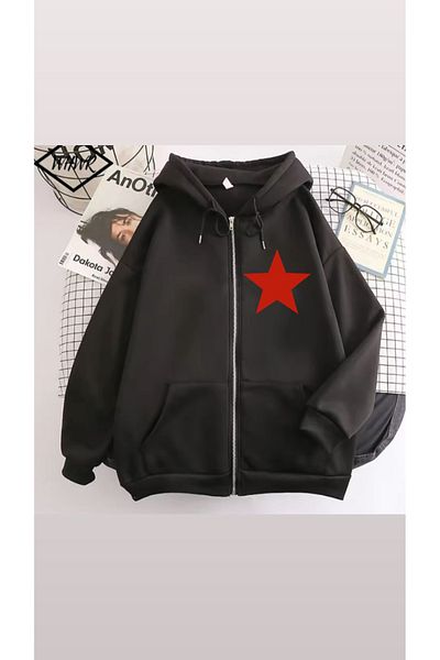 DEEFWEAR Unisex Star Λεπτομερής κουκούλα με φερμουάρ