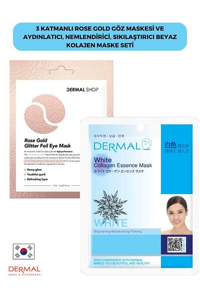 Dermal Rose Eye Mask - 3-layer, Brightening, Moisturizing and Firming Collagen Set