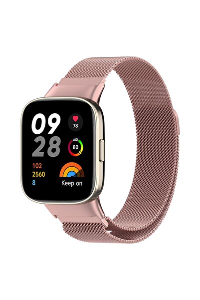 NewFace ساعة شاومي ريدمي 3 بسوار معدني مغناطيسي - روز SPTGL