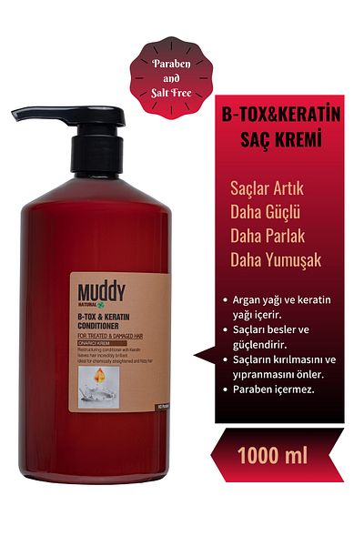 Muddy Repairing B-tox&keratin Repair Conditioner 1000 ml x 3