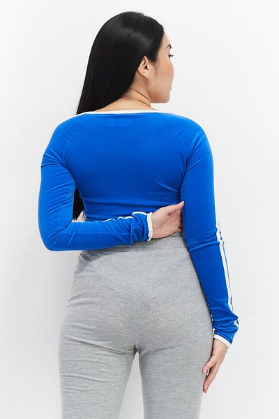 adidas Women Sportswear Fit Logo Long Sleeve Bodysuit, Blue