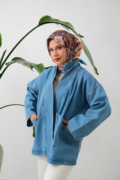 lurex moda Jachetă kimono cu buzunare late