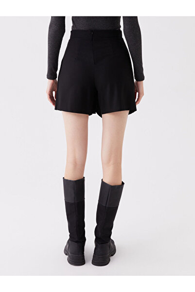 LC Waikiki Siyah Kadın Beli Lastikli Düz Şort Etek
